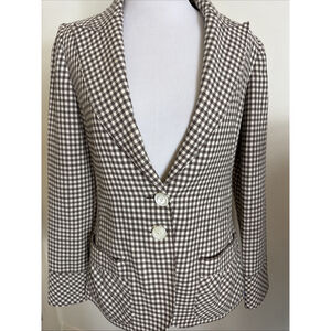 Valentino Spa Vintage Wool Houndstooth Blazer Size 4